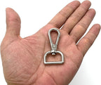 Pear Push-Gate Swivel Snap Hook, D-Ring Eye (3/4")