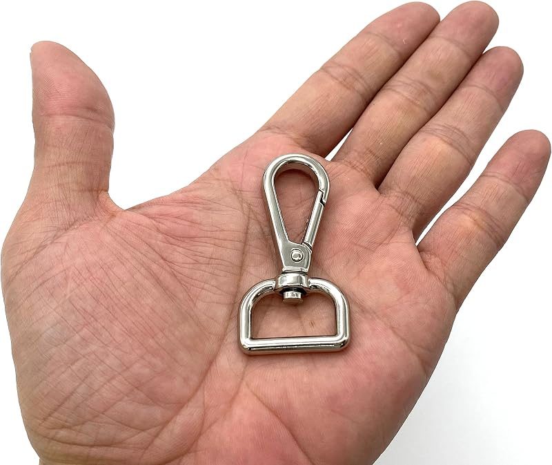 Pear Push-Gate Swivel Snap Hook, D-Ring Eye (3/4")