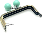 Half-Round Color-Ball Glue-In Kiss-Lock Purse Frame, 8 x 4 cm