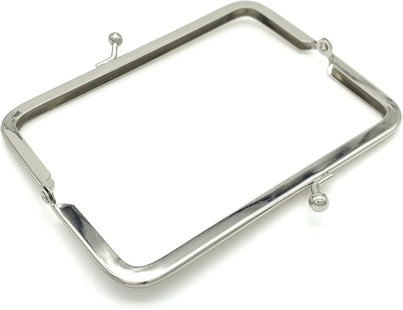 Rectangle Glue-In Kiss-Lock Purse Frame, 5" x 2" (12.5 x 5 cm)