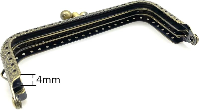 Rectangle Double-Pocket Sew-In Kiss-Lock Purse Frame, 11 x 5 cm