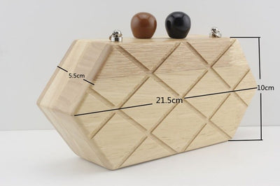 Wood Box Clutch Frame, 8 1/2" (21.5 cm) - Natural Wood