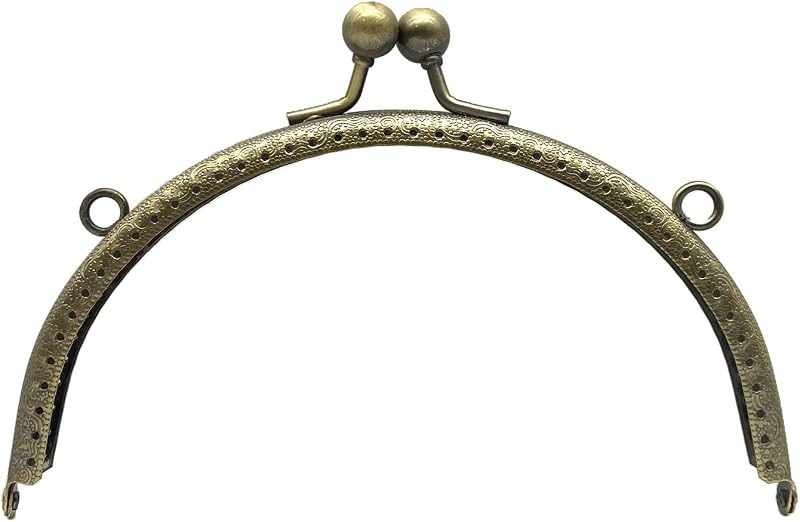 Half-Round Sew-In Kiss-Lock Purse Frame, 6 1/8" x 3" (15.5 x 7.5 cm)