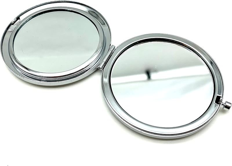 Round Compact Mirror Blank with White Insert Lid, 2 3/4" (7 cm)