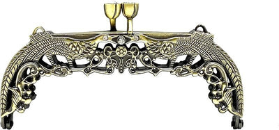 Vintage Embossed Sew-In Kiss-Lock Purse Frame, 4 3/4" x 2" (12 x 5 cm)