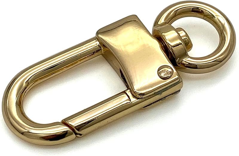 Long Square-Top Push-Gate Swivel Clasp, Round Eye (3/8")