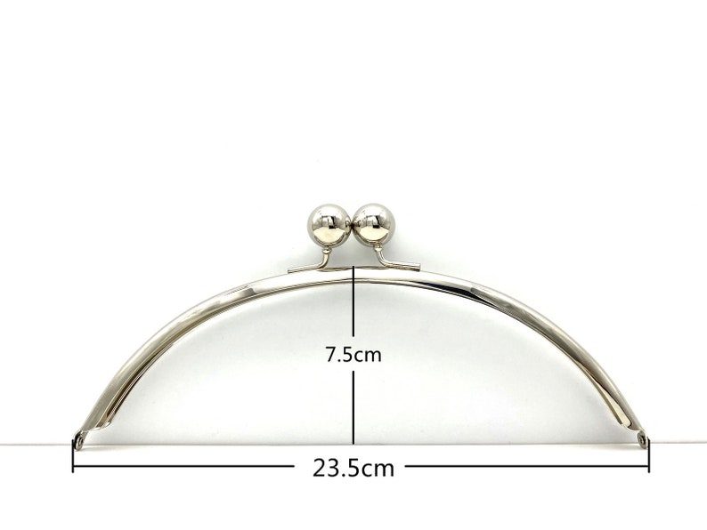 Half-Round Glue-In Kiss-Lock Purse Frame, 9 1/4" (23.5 cm)
