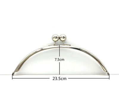 Half-Round Glue-In Kiss-Lock Purse Frame, 9 1/4" (23.5 cm)