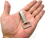 Fixed (Non-Swivel) Push-Gate Snap Hook, Square Eye