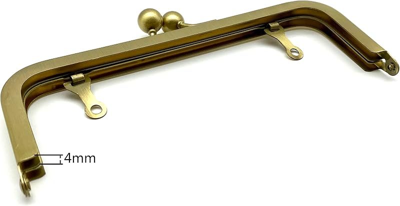 Rectangle Glue-In Kiss-Lock Purse Frame, 6 1/2" x 2 9/16" (16.5 x 6.5 cm)