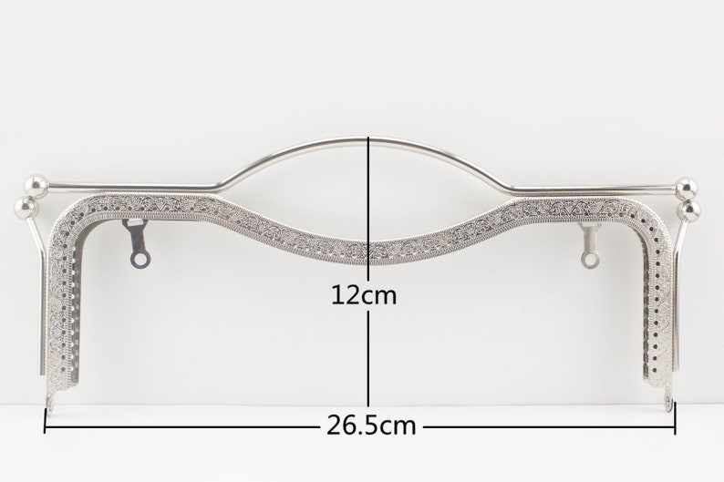 Vintage Embossed Sew-In Kiss-Lock Purse Frame, 26.5 cm