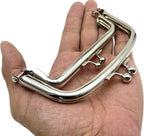 Rectangle Double-Pocket Glue-In Kiss-Lock Purse Frame, 12 x 5.5 cm