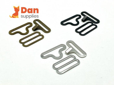 3/4" (18 mm) bow tie Hardware buckle slider hooks & eyes Making supplies Anti bronze Nickel Gunmetal