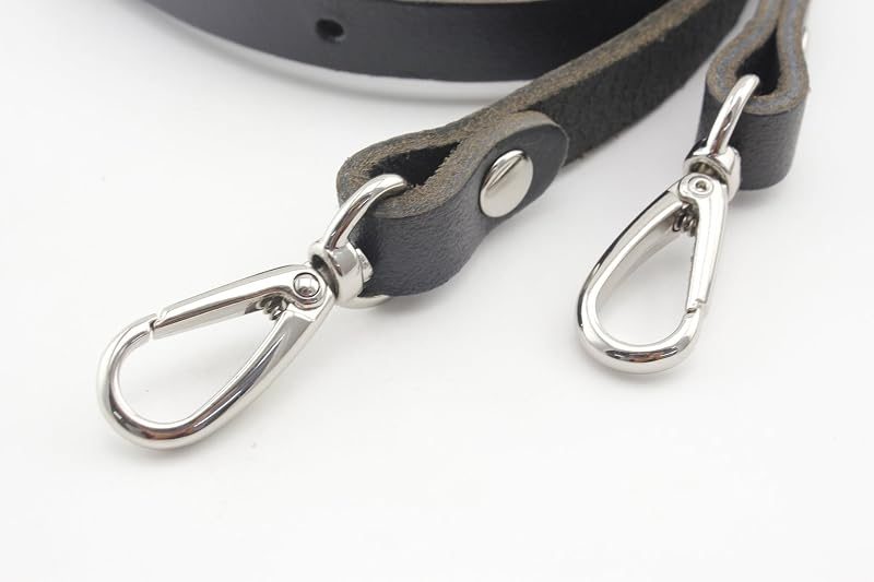 Adjustable Genuine Leather Crossbody Strap, 46 3/8" (118 cm) - Round-Eye Push-Gate Hooks