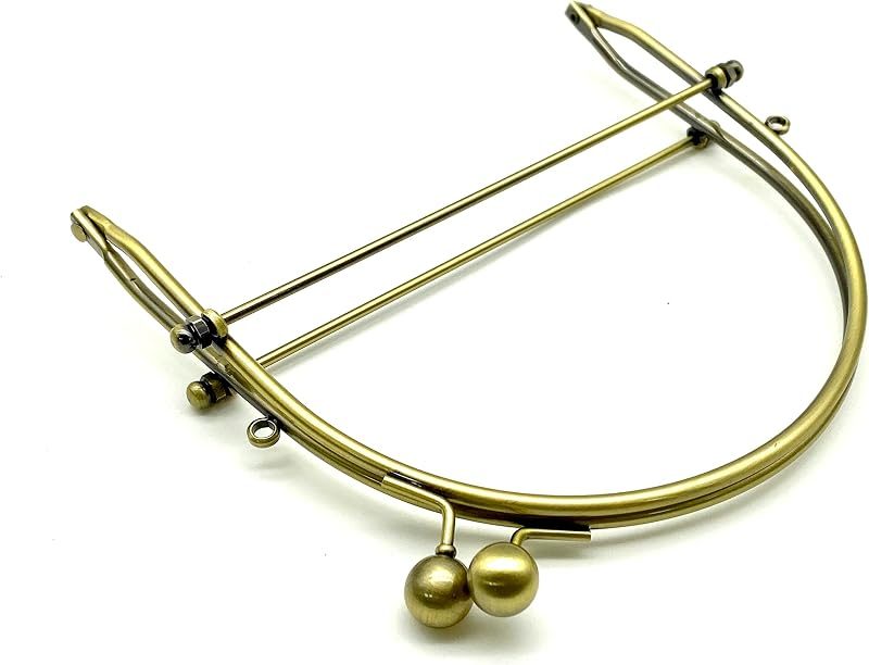 Sew-In Kiss-Lock Purse Frame with Handle, 6 1/4" x 5 3/4" (16 x 14.5 cm)