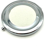 Round Compact Mirror Blank with White Insert Lid, 2 3/4" (7 cm)
