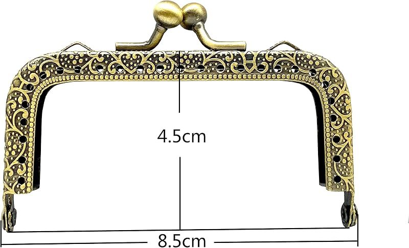 Rectangle Sew-In Kiss-Lock Purse Frame, 3 3/8" x 1 3/4" (8.5 x 4.5 cm)