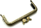 Rectangle Sew-In Kiss-Lock Purse Frame, 4 1/4" x 1 3/4" (11 x 4.5 cm) - Large 12mm Ball Clasp