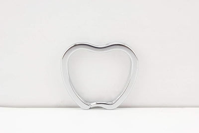 Apple-Shaped Split Key Ring - 1.25" (32 mm) - Nickel
