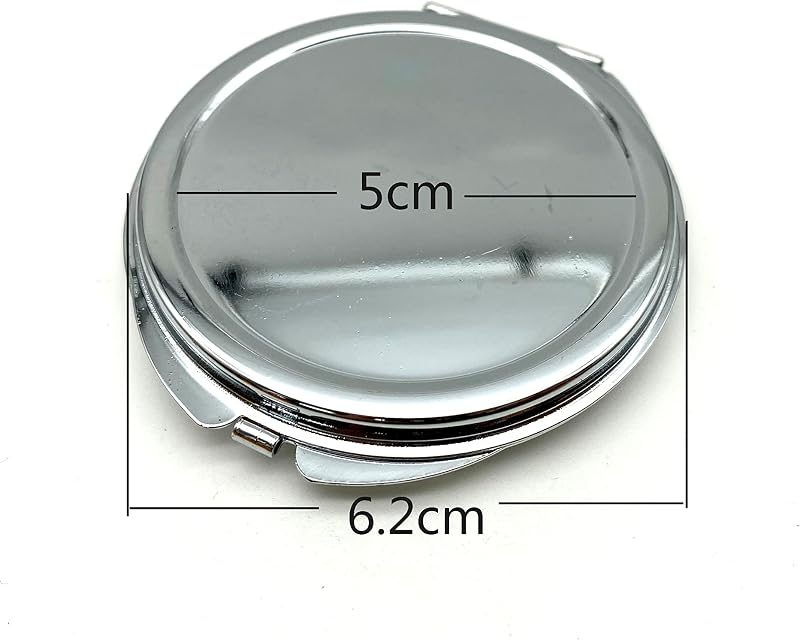 Round Compact Mirror Blank with Polished Metal Lid