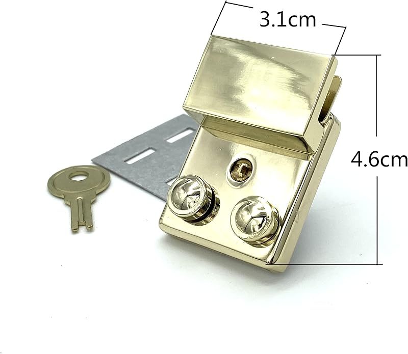 Press Tongue Latch Lock Clutch Purse Handbag Bag Lock with Key Zinc alloying for Purse Bag Wallet Clutch Making