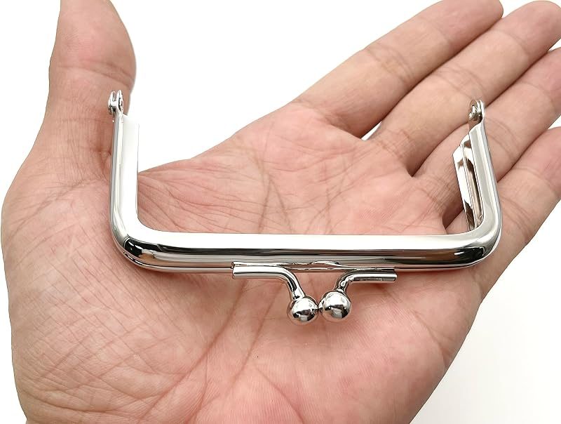 Rectangle Glue-In Kiss-Lock Purse Frame, 3 1/2" x 2" (9 x 5 cm)