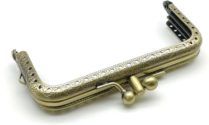 Rectangle Double-Pocket Sew-In Kiss-Lock Purse Frame, 11 x 5 cm