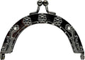 Vintage Embossed Rhinestone Sew-In Kiss-Lock Purse Frame, 3 1/2" x 2" (9 x 5 cm)