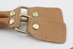 Sew-In Genuine Leather Purse Handles with Alloy Clasps