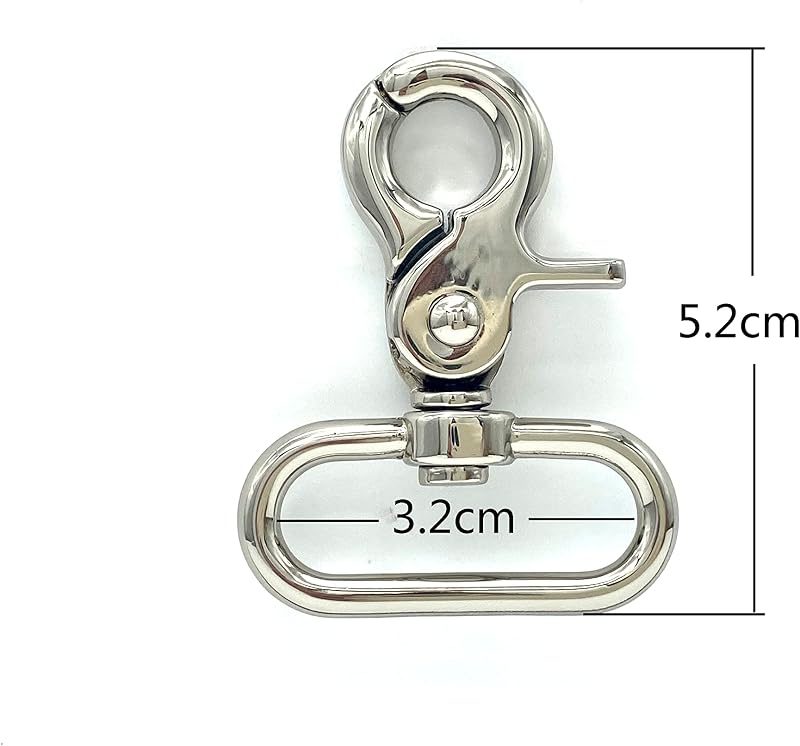 Compact Lobster-Claw Swivel Snap Hook, D-Ring Eye