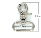Compact Lobster-Claw Swivel Snap Hook, D-Ring Eye