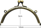 Half-Round Sew-In Kiss-Lock Purse Frame, 4 3/4" x 2 3/8" (12 x 6 cm)