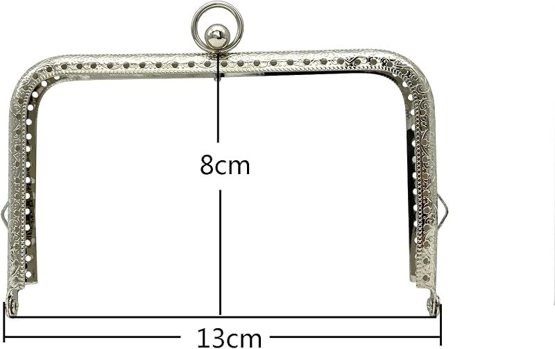 Rectangle Sew-In Kiss-Lock Purse Frame, 5 1/8" x 3 1/8" (13 x 8 cm)