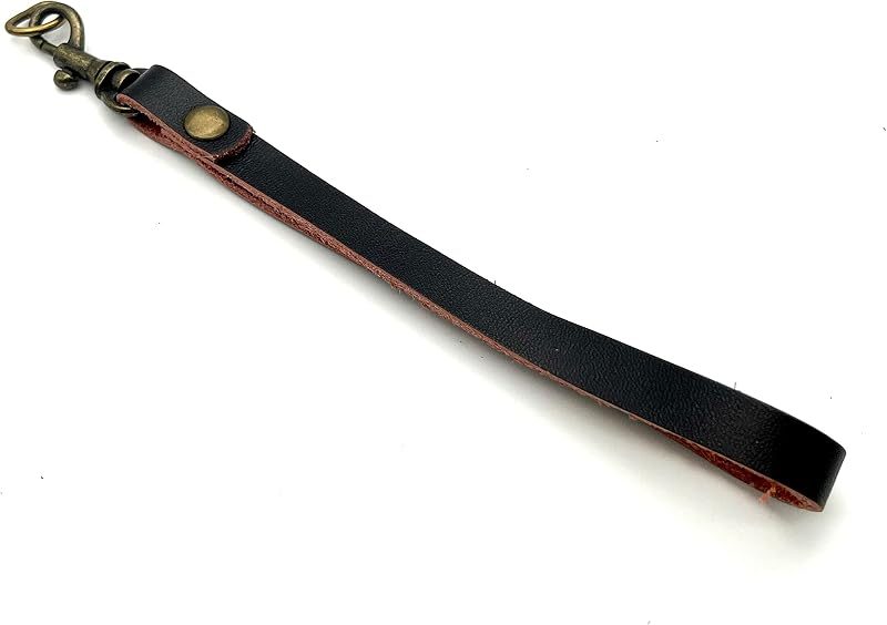 Genuine Leather Wristlet Strap Wrist Straps Handle with Lobster Clasp and D Ring for Key fob Replacement