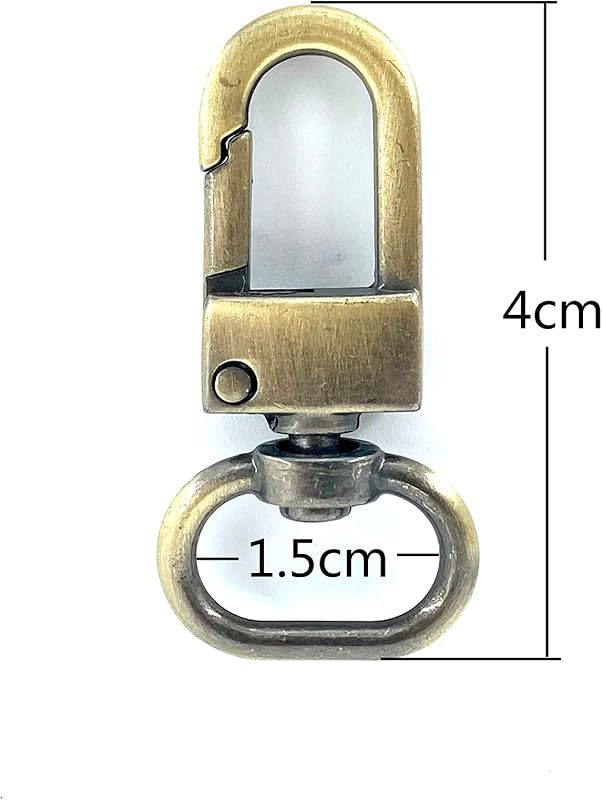 Push-Gate Swivel Clasp, Round Eye (5/8", 4cm)