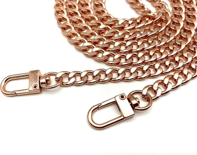 Custom Personalized Bag Purse Crossbody Shoulder Cuban Chain Strap Handles Replacement Extender / Rose Gold