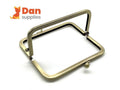 Rectangle Double-Pocket Glue-In Kiss-Lock Purse Frame with Handles, 4 1/2" (11 cm)