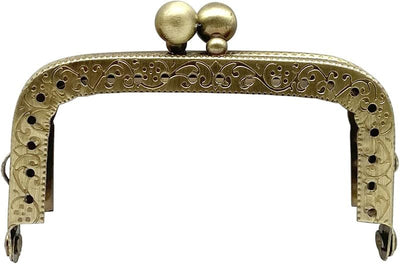 Rectangle Sew-In Kiss-Lock Purse Frame, 7 x 4 cm - Antique Bronze