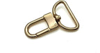 Square-Top Push-Gate Swivel Snap Hook, D-Ring Eye