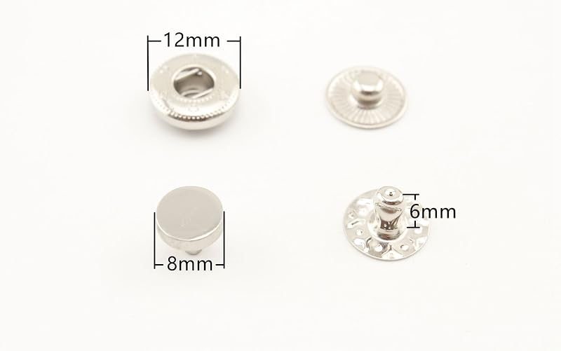 Zinc Alloy Flat top Cap snap Fastener Buttons Washable Press Stud for Sewing Leather Craft Clothing - Flat-Cap Snap…