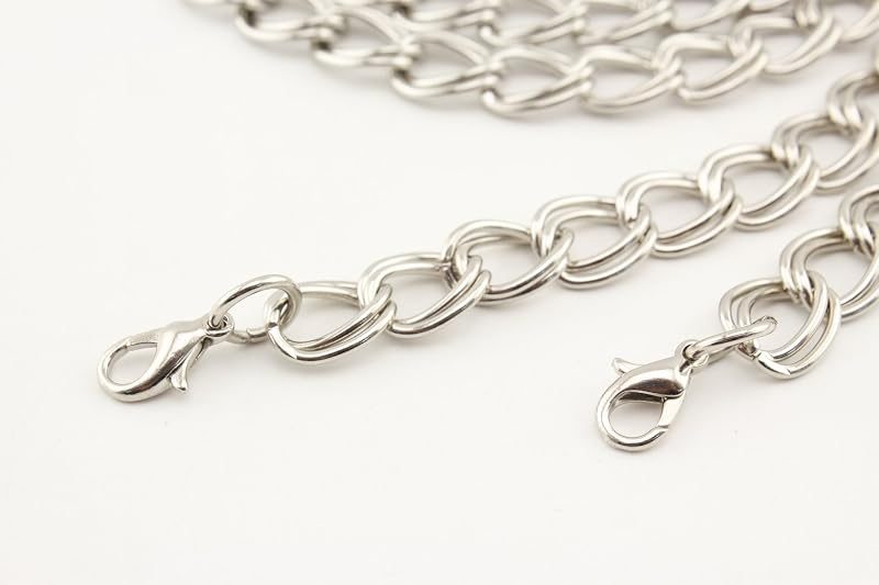 Custom Personalized Bag Purse Crossbody Shoulder Double Chain Strap Handles Replacement Extender / Nickel