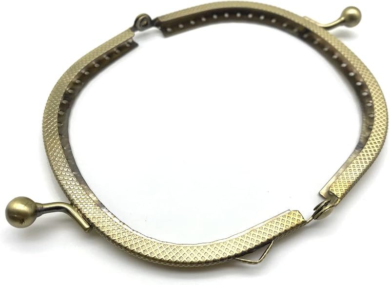 Half-Round Sew-In Kiss-Lock Purse Frame, 3 3/4" x 2 3/16" (9.5 x 5.5 cm)