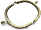 Half-Round Sew-In Kiss-Lock Purse Frame, 3 3/4" x 2 3/16" (9.5 x 5.5 cm)