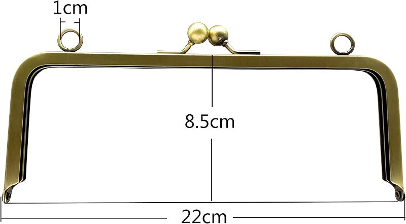 Rectangle Glue-In Kiss-Lock Purse Frame, 8 5/8" x 3 3/8" (22 x 8.5 cm)