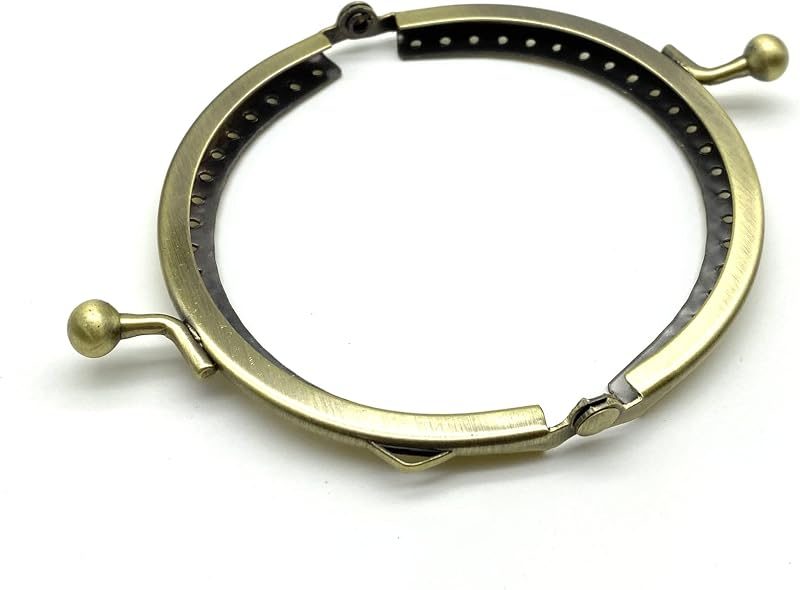 Sew-In Kiss-Lock Purse Frame, 3 3/8" x 1 3/4" (8.5 x 4.5 cm) - 7.5mm Ball Clasp