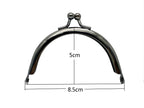 Half-Round Glue-In Kiss-Lock Purse Frame, 3 3/8" x 2" (8.5 x 5 cm)