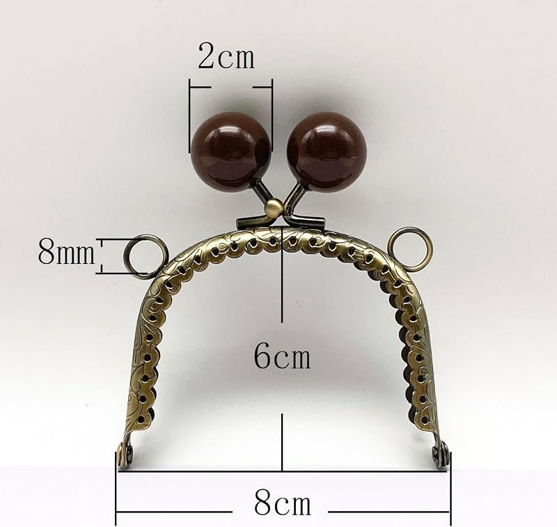 Color-Ball Sew-In Kiss-Lock Purse Frame, 8 x 6 cm