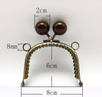 Color-Ball Sew-In Kiss-Lock Purse Frame, 8 x 6 cm