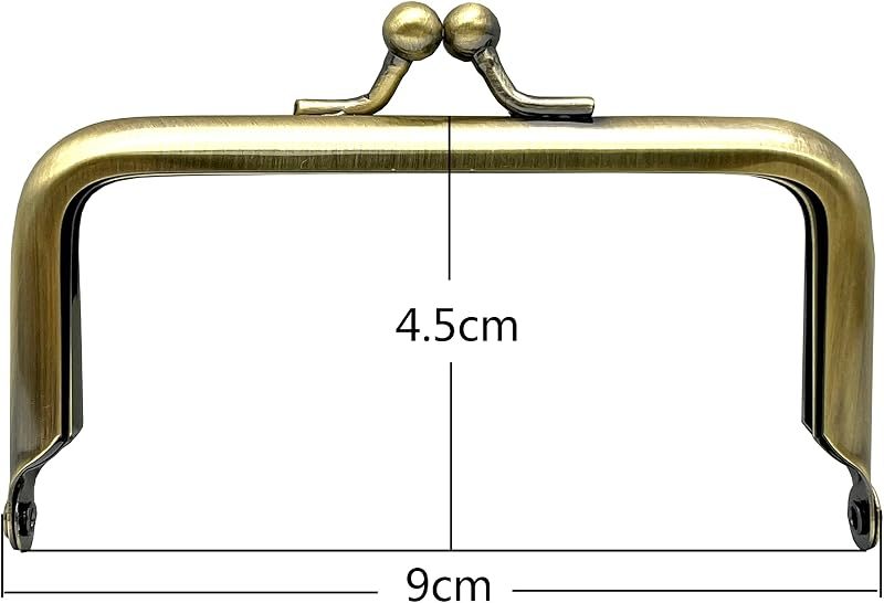 Rectangle Glue-In Kiss-Lock Purse Frame, 3 1/2" x 1 3/4" (9 x 4.5 cm)