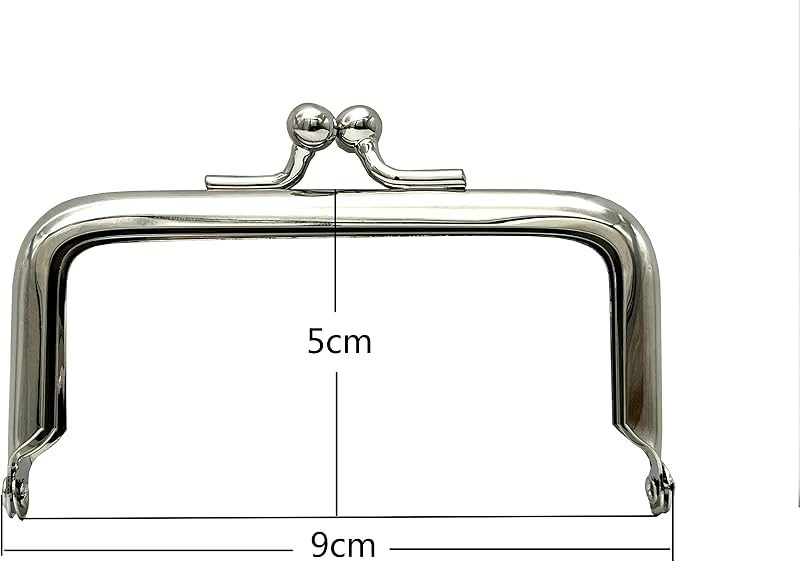 Rectangle Glue-In Kiss-Lock Purse Frame, 3 1/2" x 2" (9 x 5 cm)